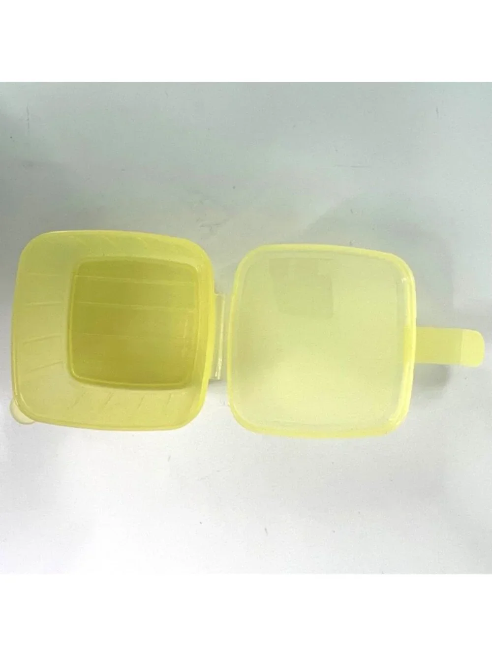 Vintage Tupperware Lot of 4 Yellow Cheese Keeper 2 Teal Fruit Keepers 1 Dip Bowl
